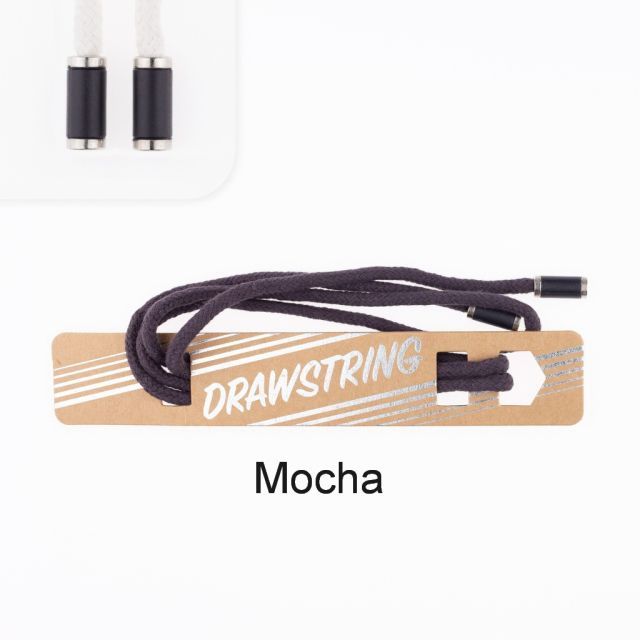 Mocha - 5mm Cording with Black with Silver Trim Cord End col. 487