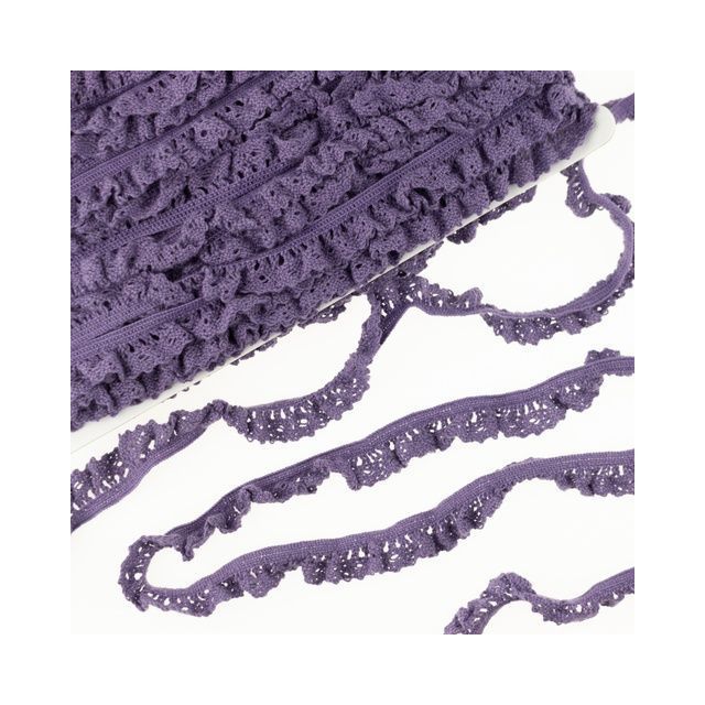 Elastic Crochet Lace Ruffle - 15mm - Lavender Col. 547