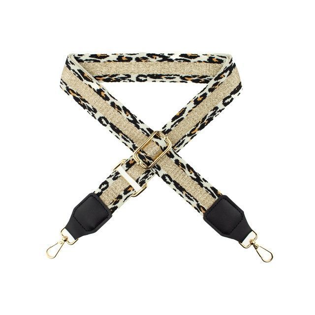 Premade Strapping  with hardware - 40mm -  Leopard with Gold Stripe / Gold Hardware