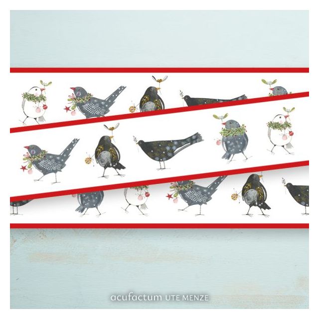 Woven Ribbon - Christmas Birds by Acufactum - 30mm