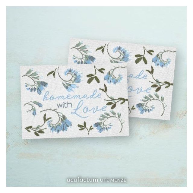Woven Label - Homemade with Love by Acufactum - 40mm x 50mm (1pcs)