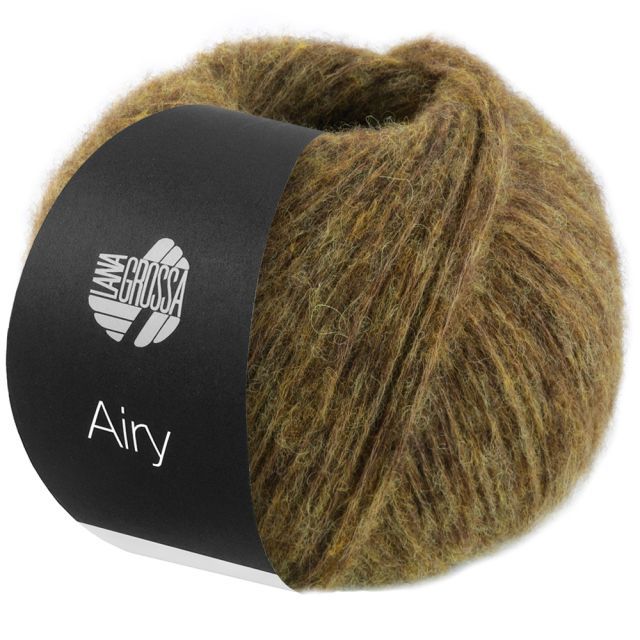 Airy Cotton Alpaca Chainette Yarn Yellow Brown Col. 007 - 50g by Lana Grossa 