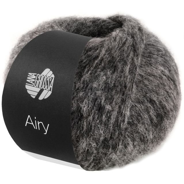 Airy Cotton Alpaca Chainette Yarn Anthracite Col. 011 - 50g by Lana Grossa 