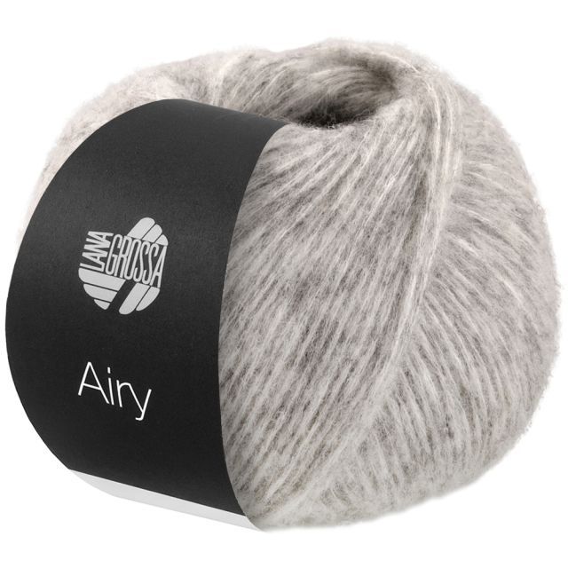 Airy Cotton Alpaca Chainette Yarn White Grey Col. 012 - 50g by Lana Grossa 