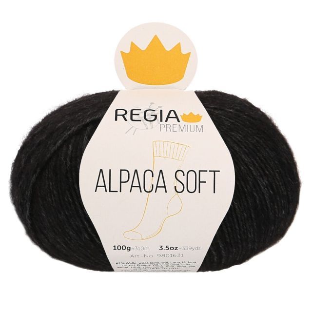 REGIA 4-Ply PREMIUM Alpaca Soft 100g - Black