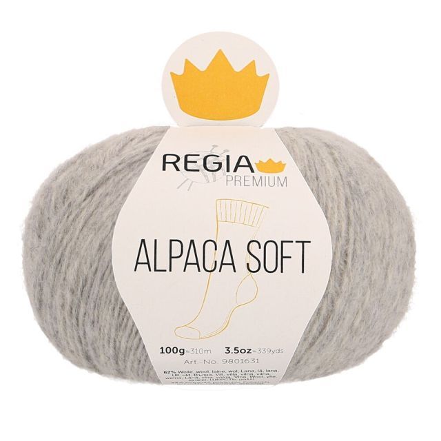 REGIA 4-Ply PREMIUM Alpaca Soft 100g - Light Grey