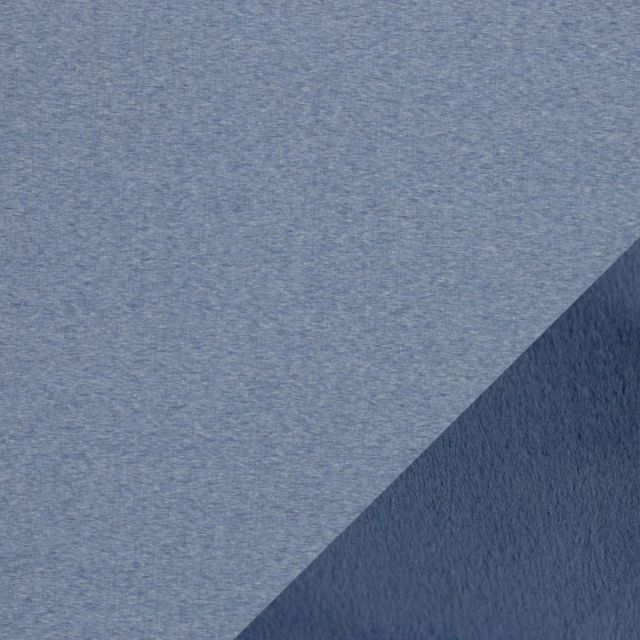 Alpine Fleece "Mila" -  Blue Melange with Denim Blue Fleece Backing
