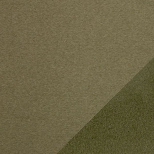 Alpine Fleece "Mila" -  Khaki Green Melange with Khaki Green Fleece Backing