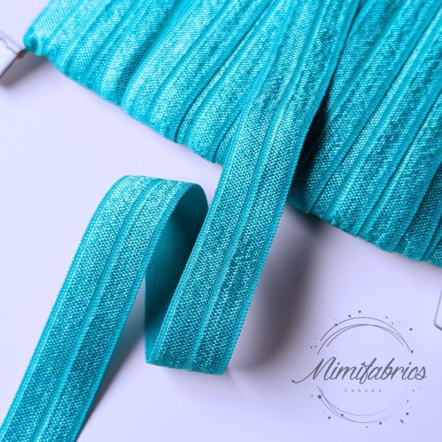 Fold over elastic - Azure Blue -17mm Col. 1181