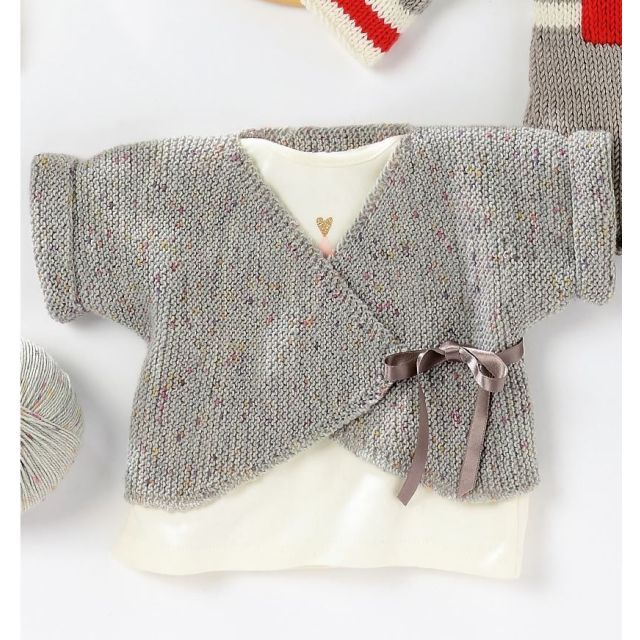 Baby Wrap Jacket Cool Wool Extrafine - Size 50/56/62/68, Design 14 Infanti 01 - Lana Grossa