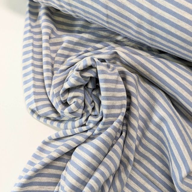 Light Blue and Grey Stripes - Bamboo Jersey