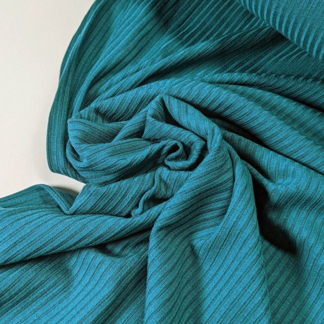 BOLT END - 100 CM - Ribbed Bamboo Jersey -Bright Teal (col 60)