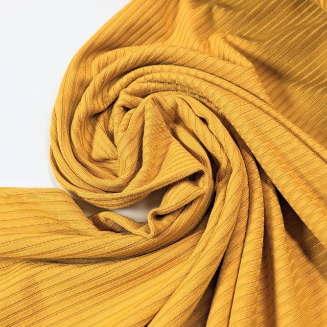 Ribbed Bamboo Jersey - Mustard Yellow (col 65)