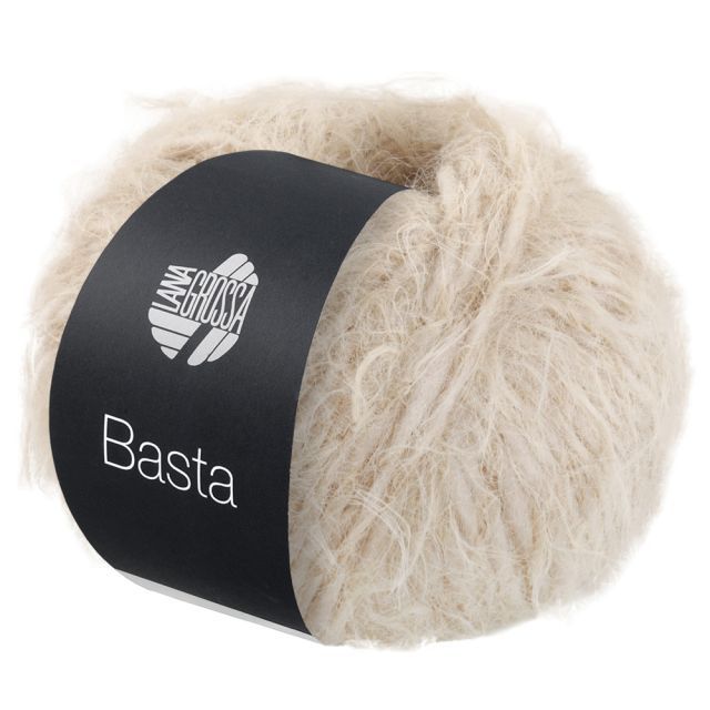 Basta Fine Merino Wool with Faux Fur Look - Light Beige Col. 002 - 50g Skein by Lana Grossa