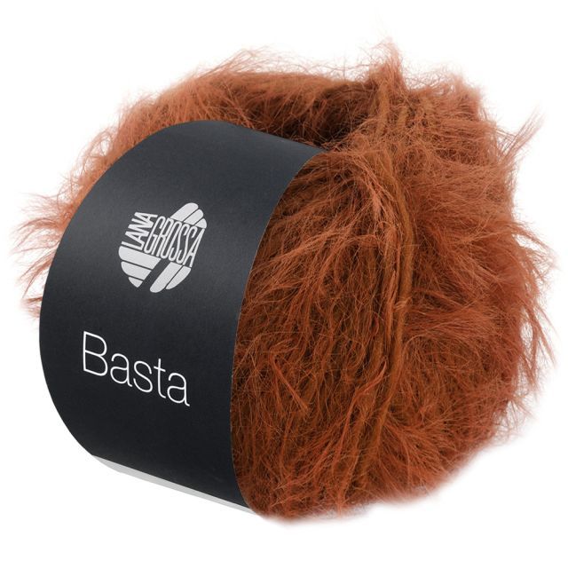 Basta Fine Merino Wool with Faux Fur Look - Rust Brown Col. 005- 50g Skein by Lana Grossa