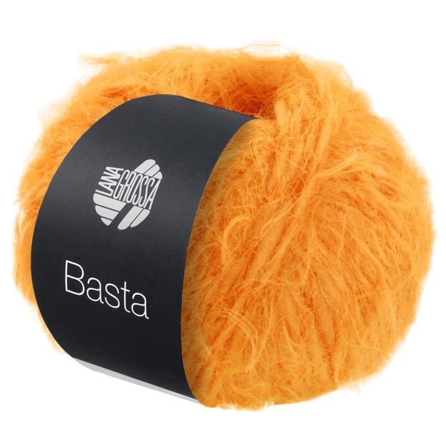 Basta Fine Merino Wool with Faux Fur Look - Yolk Orange Col. 007- 50g Skein by Lana Grossa