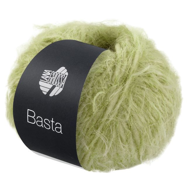 Basta Fine Merino Wool with Faux Fur Look - Lime Green  Col. 015- 50g Skein by Lana Grossa