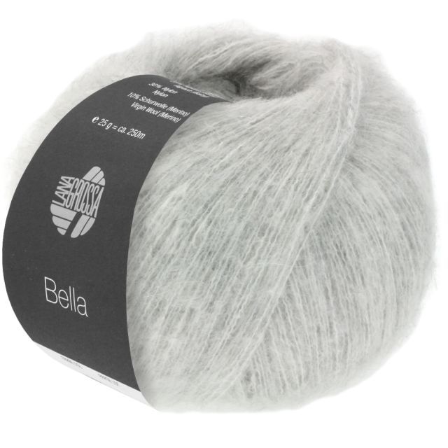 Bella Brushed plied cotton/baby alpaca blend yarn - 25g Col.14 Grey by Lana Grossa