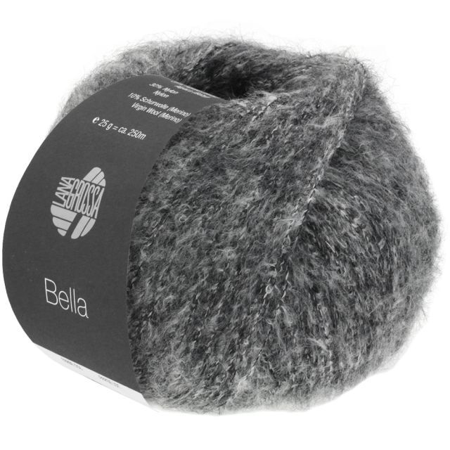 Bella Brushed plied cotton/baby alpaca blend yarn - 25g Col.15 Charcoal by Lana Grossa