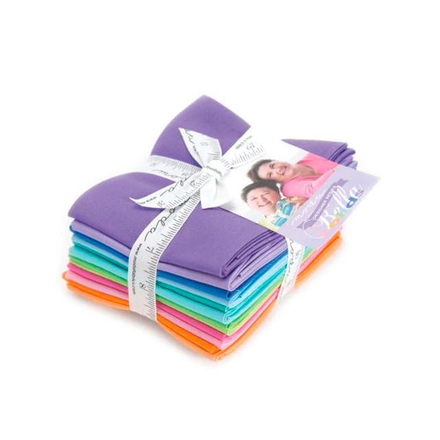 100% Cotton - "Me and My Sister" Bella Solids Fat Quarter Bundle by Moda Fabric (12pcs)