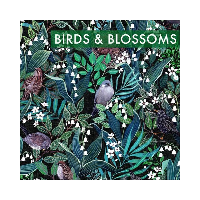 BOLT END - 125CM - Organic Jersey Knit - Birds and Blossoms
