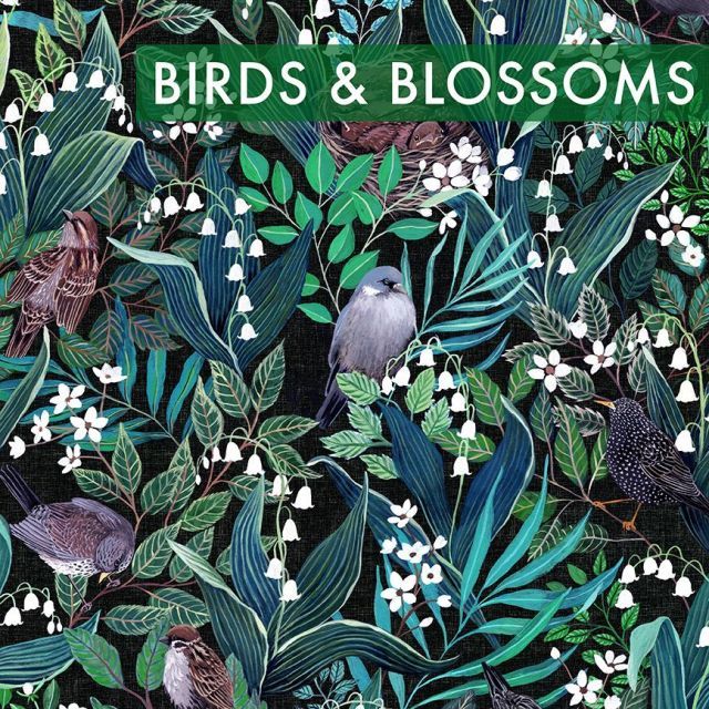 Cotton Woven - Birds & Blossoms By Rebecca Reck