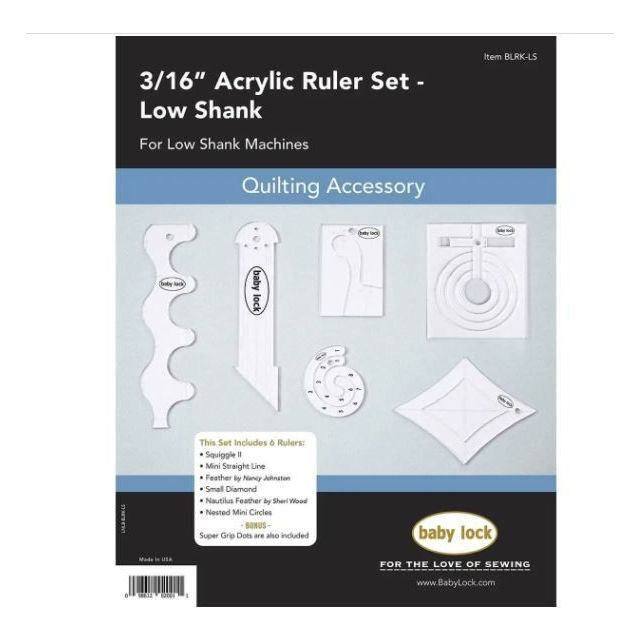 Baby Lock - 3/16" Acrylic Ruler Set - Low Shank