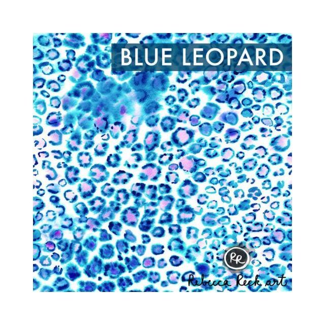 Cotton Woven - Blue Leopard By Rebecca Reck