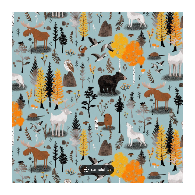 Boreal Forest on Blue - Quilting Cotton - Camelot Fabrics