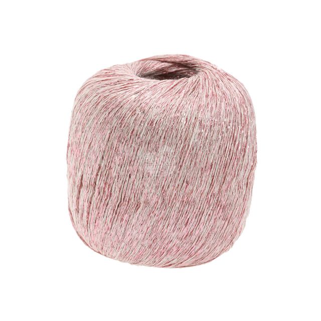 BRILLINO accent yarn - White/Pink Col. 08 25g Ball by Lana Grossa