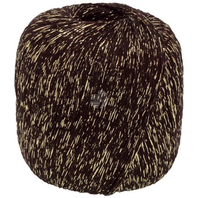 BRILLINO accent yarn - Black/Gold Col. 33 25g Ball by Lana Grossa