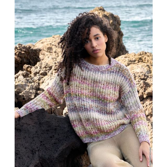 Brioche Sweater "GOMITOLO HIPPIE" Size 48/50 - Pattern+Yarn Bundle by LANA GROSSA (Gomitolo 15 Design 16)
