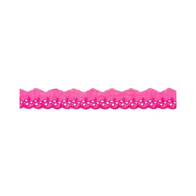 Cotton Eyelet Lace Trim - Fuchsia 30 mm