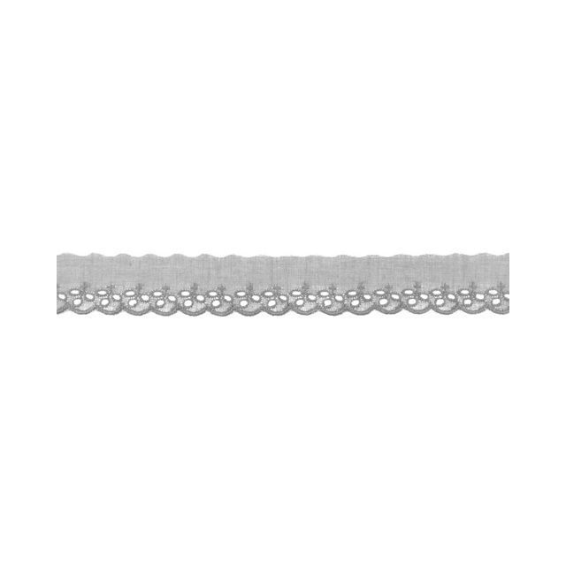 Cotton Eyelet Lace Trim - Grey 30 mm