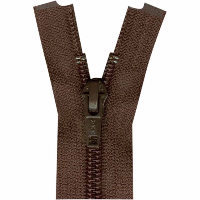 55cm (22in) Brown - One-Way Separating Zipper #5 Nylon Coil  - YKK