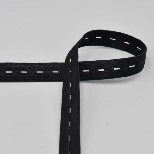 Buttonhole Elastic 20mm - Black