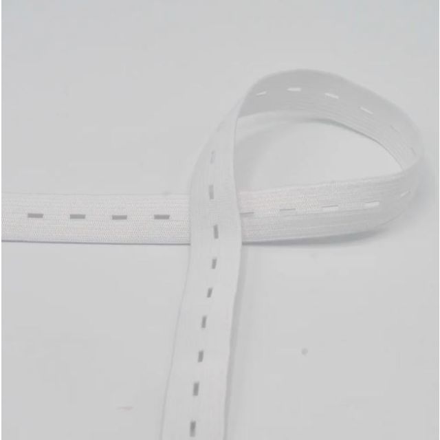 Buttonhole Elastic 20mm - White
