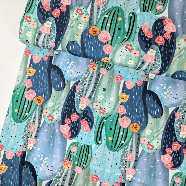 BOLT END - 165 CM - Large Scale Cactus - Jersey Knit