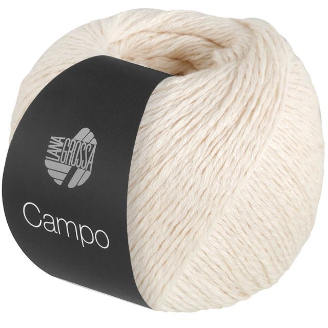CAMPO Cotton/Viscose/Linen Yarn  - Creme Col.02 - 50g Skein by Lana Grossa