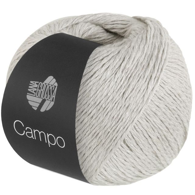 CAMPO Cotton/Viscose/Linen Yarn  - Silver Grey Col.03 - 50g Skein by Lana Grossa