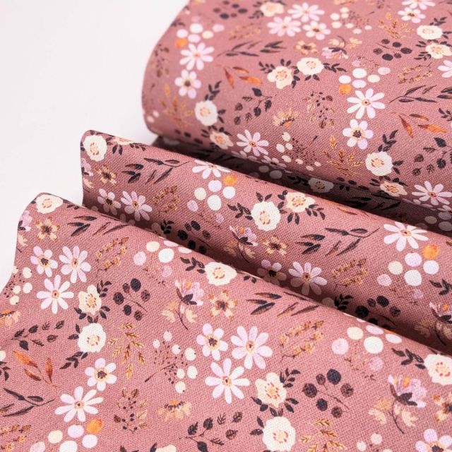 BOLT END - 145 CM - Canvas - Mini Flowers - Blush