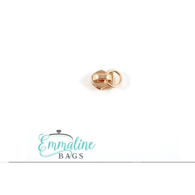 Slider with Attachment Ring / Emmaline Zipper Pulls (10-pack) - Size #3 -  Copper/Rose Gold