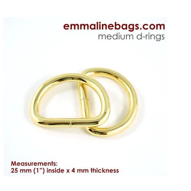 D-Rings - 25mm (1") 4-pack - Gold 