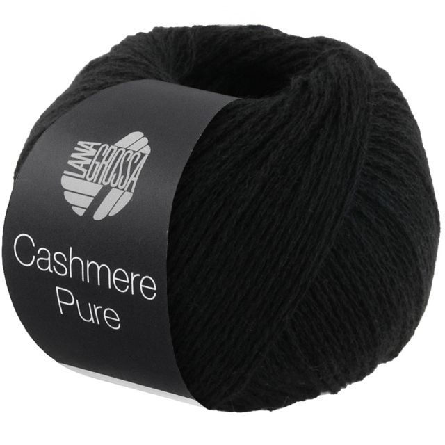Cashmere Pure - Black Col. 08 - 25g Yarn Skein by Lana Grossa