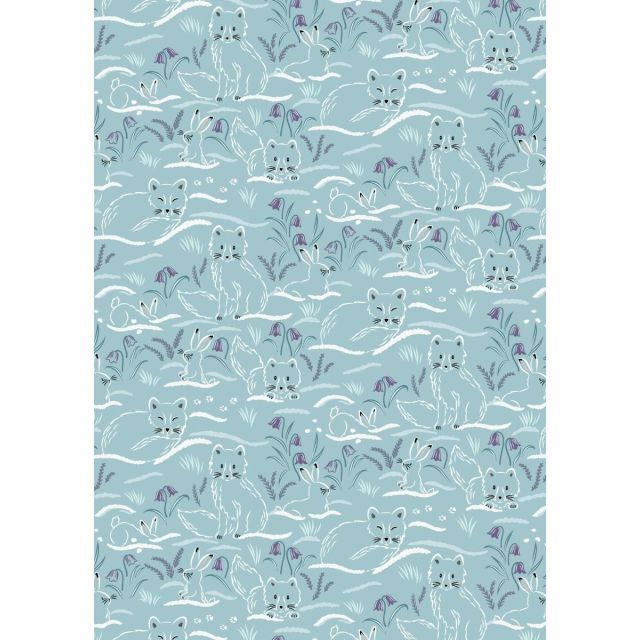 100% Cotton - Arctic Adventure by Lewis and Irene - Haring Around on Arctic Blue