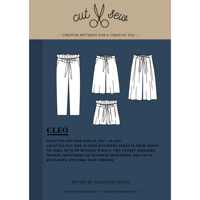 CLEO - CULOTTE LADIES - Paper Sewing Pattern by Elvelyckan Design
