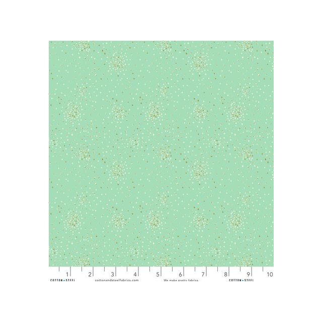 100% Cotton - Cluters in Ice Crystal Mint Col. 05 - Cotton + Steel per 1/2m