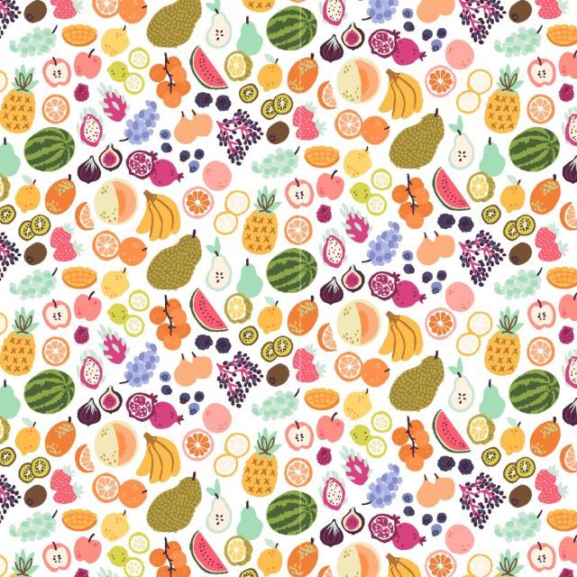 100% Cotton - Summer Fruits - Colors & Cravings by Rebecca Smith