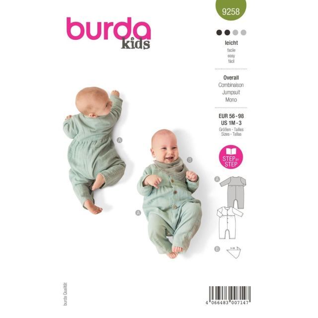 BURDA - 9258 - Romper with Bib