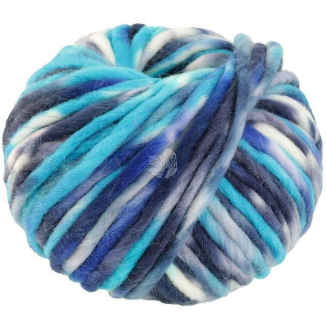 Confetti - Merino Wool Aqua/Blue/White Col. 001 - 100g Skein by Lana Grossa
